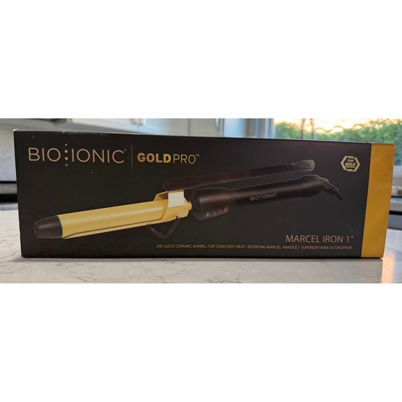 New‎ in Box Bio lonic GoldPro Marcel Curling Iron 1 inch $150 - Picture 1 of 3